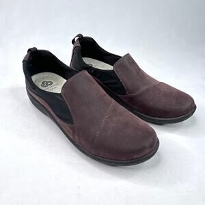 Clarks Cloudsteppers Sillian Paz Dark Purple Slip On Shoes 7.5
